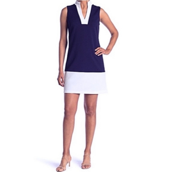 STS Sail to Sable Sleeveless Colorblock Shift Dress ELIZA J Size Small - Picture 3 of 11